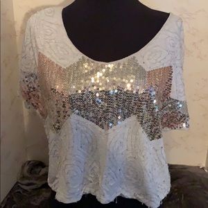SEQUIN AND BEADED TOP - LARGE